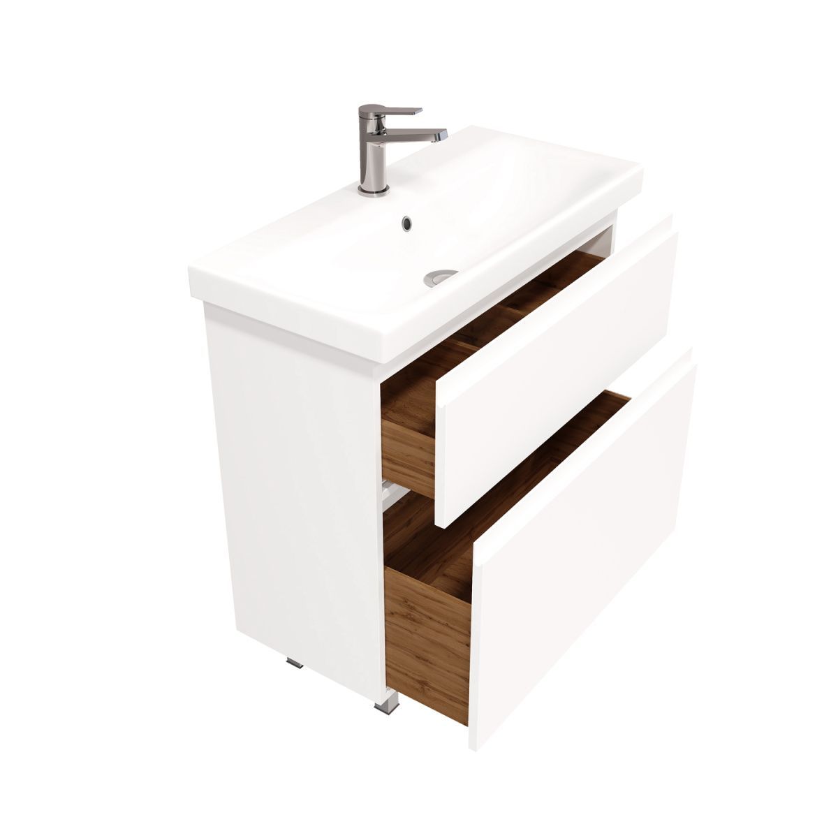 Тумба напольная Laparet OPTIMUM SLIM 80, белый глянец, LO-WFCAB-80SL-01 — изображение 3