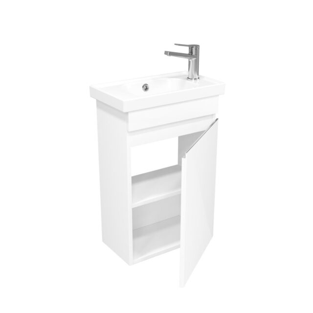 Тумба подвесная Laparet SARGAS mini 50 R, правый, УЛЬТРА белый глянец, LS-WCAB-50-101R — изображение 2