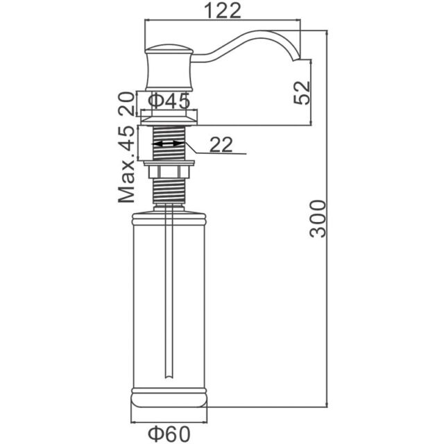 Дозатор для моющего средства GERHANS K50405G, золото — изображение 2