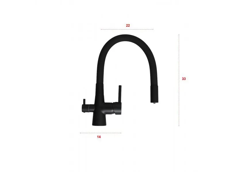 Смеситель для кухни под фильтр с гибким изливом Ledeme L4955B-2 — изображение 4