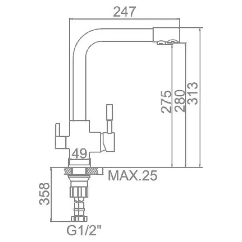 Смеситель для кухни под фильтр Gerhans KK4055-3-20 — изображение 2
