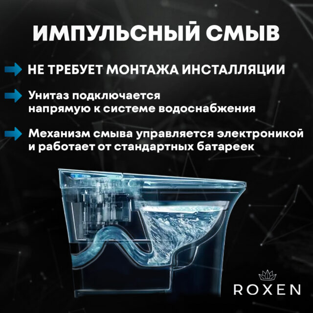 Импульсный унитаз, напольный Roxen Vario 620260-01 — изображение 2