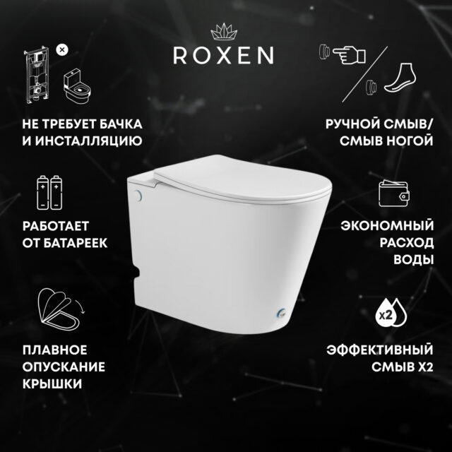 Импульсный унитаз, напольный Roxen Vario 620260-01 — изображение 3