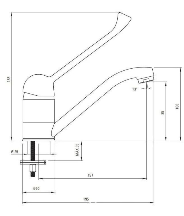 Смеситель для умывальника DEANTE JOKO CLINIC BOJ 026C — изображение 2