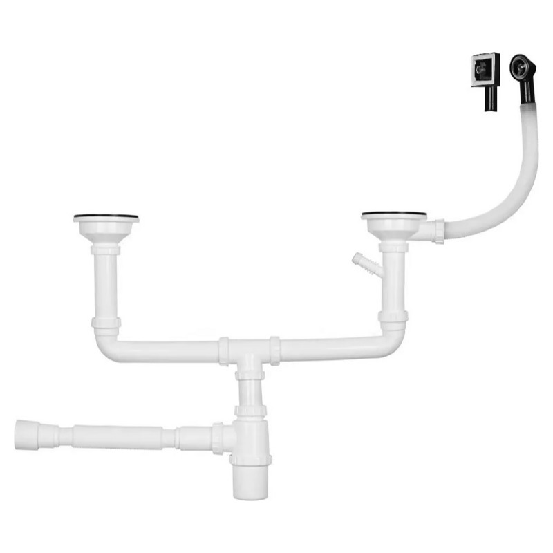 Сифон для кухонной мойки двойной Wisent GER011