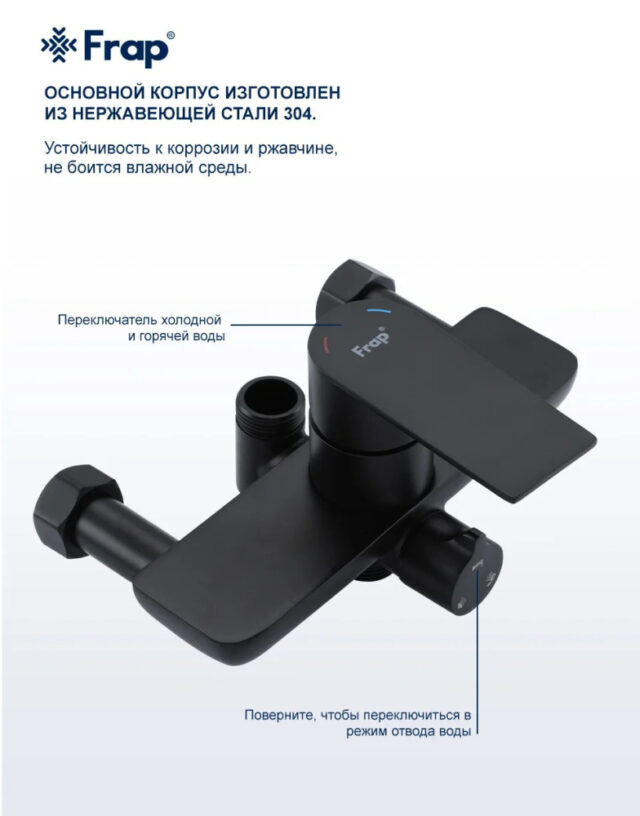 Душевая система Frap F24806-6, чёрный — изображение 9