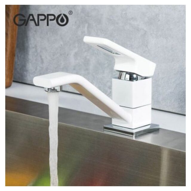 Смеситель для кухни Gappo G4517-8, белый/хром — изображение 3
