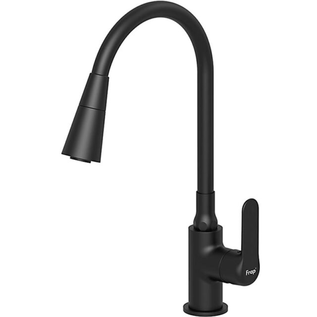 Смеситель для кухни с гибким изливом Frap F4417-6, чёрный