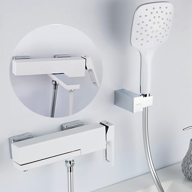 Смеситель для ванны Gappo G3217-8, белый/хром — изображение 9