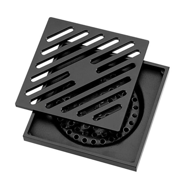 Трап для душа Gappo G81050-6 точечный, сухой затвор, 10x10 см, чёрный — изображение 3