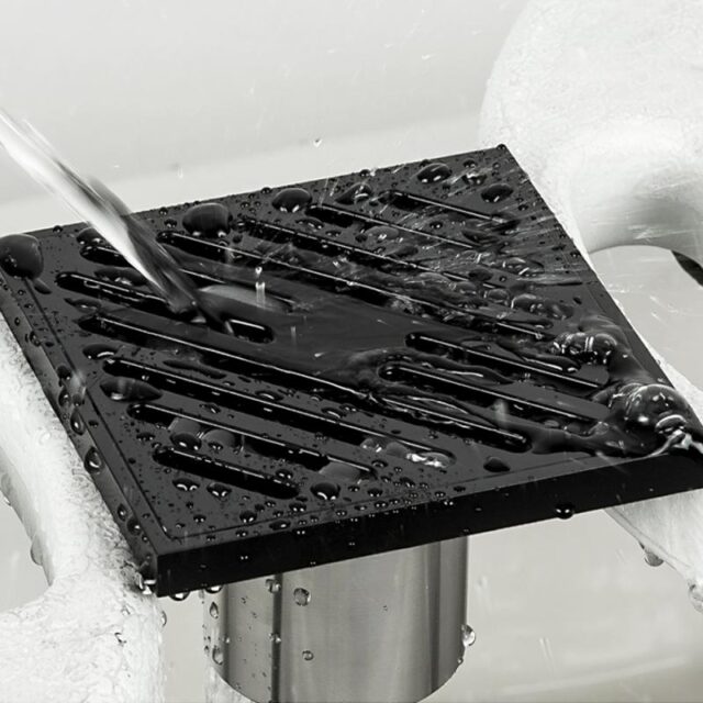 Трап для душа Gappo G81050-6 точечный, сухой затвор, 10x10 см, чёрный — изображение 12