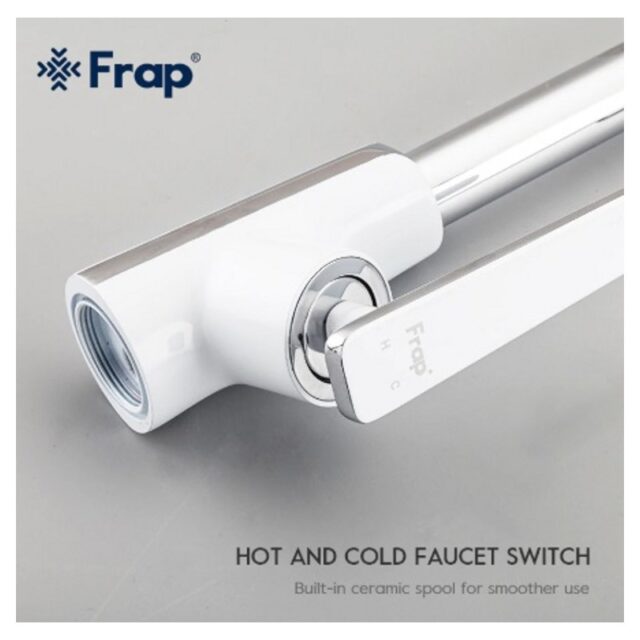 Смеситель для кухни Frap F4058, белый/хром — изображение 4