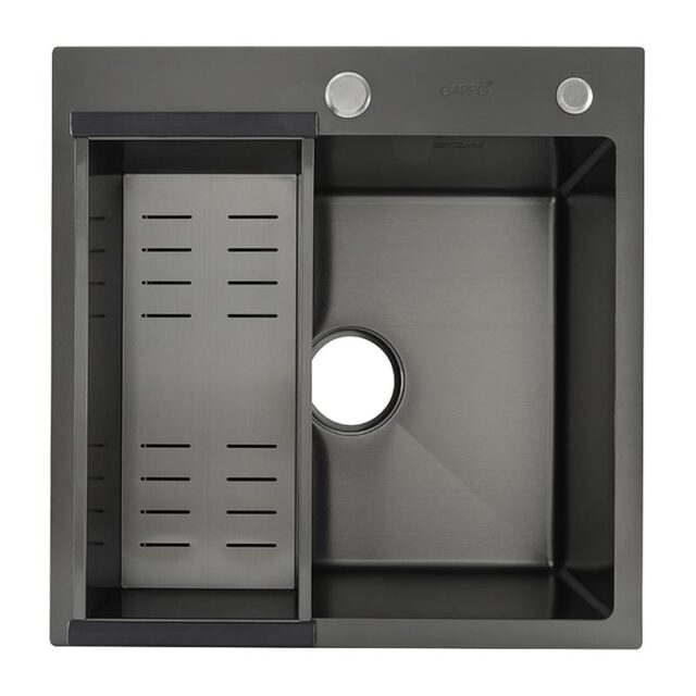 Кухонная мойка с коландером Gappo GS5050-6, графит — изображение 3