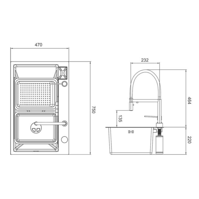Многофункциональная кухонная мойка GS7547-13 — изображение 2