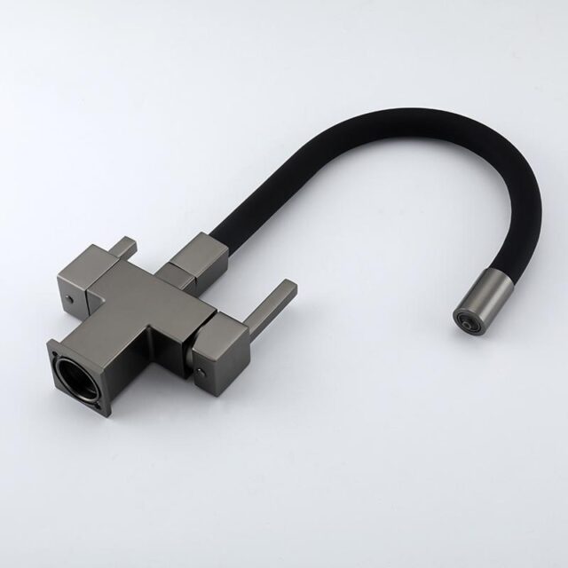 Смеситель для кухни под фильтр с гибким изливом Gappo G4395-39, оружейная сталь — изображение 3