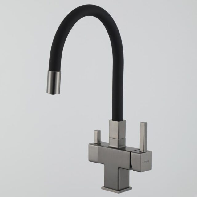 Смеситель для кухни под фильтр с гибким изливом Gappo G4395-39, оружейная сталь — изображение 8