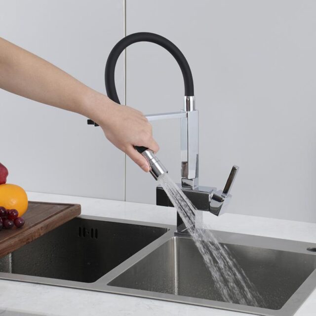Смеситель для кухни под фильтр с гибким изливом Gappo G4395-50 — изображение 11