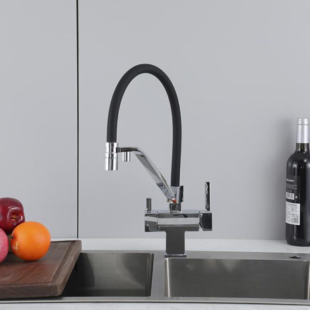 Смеситель для кухни под фильтр с гибким изливом Gappo G4395-60 — изображение 12
