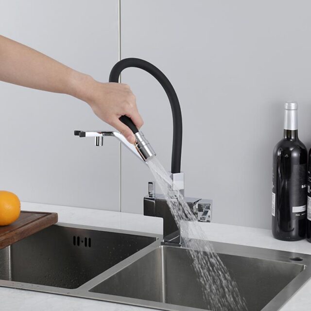 Смеситель для кухни под фильтр с гибким изливом Gappo G4395-60 — изображение 15
