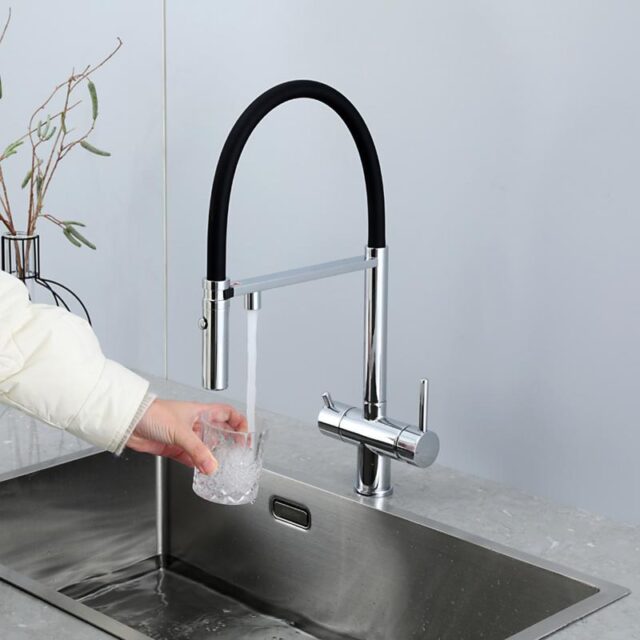 Смеситель для кухни под фильтр с гибким изливом Gappo G4397-80 — изображение 6
