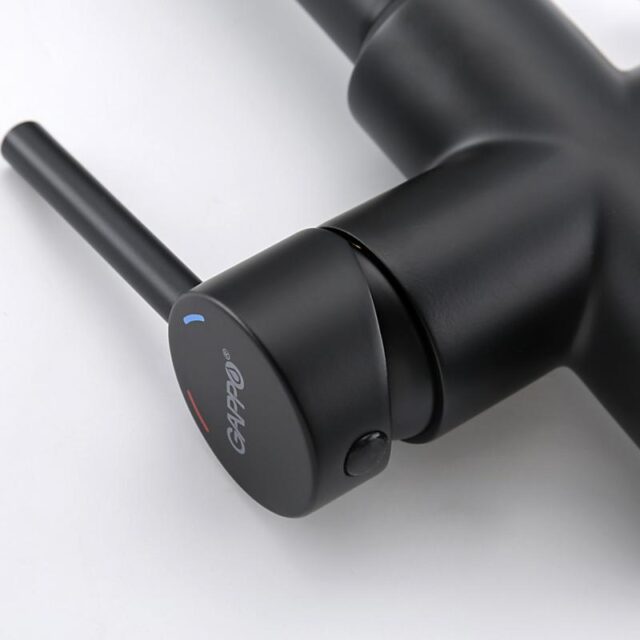 Смеситель для кухни под фильтр с гибким изливом Gappo G4398-66, чёрный — изображение 7