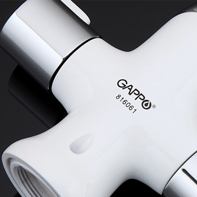Смеситель для умывальника Gappo G1049, белый/хром — изображение 5