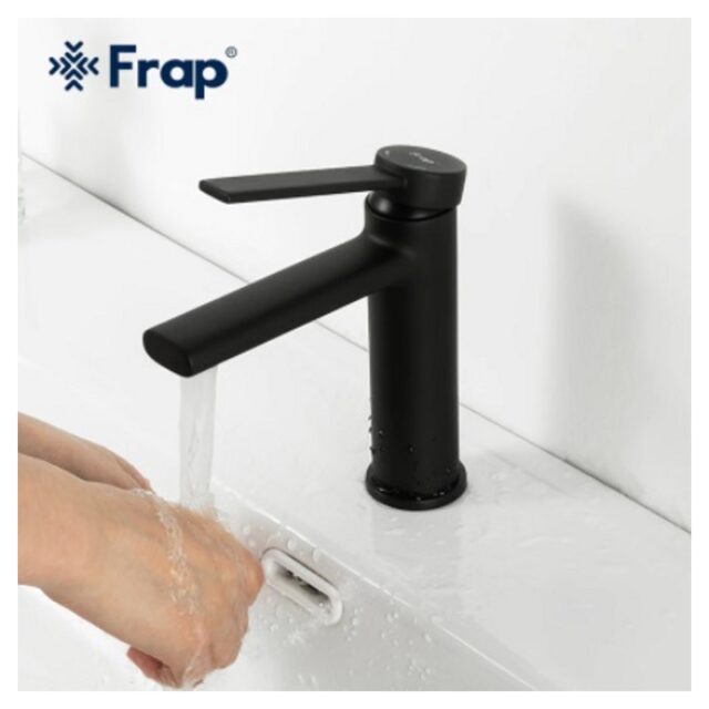 Смеситель для умывальника Frap F1067-6, чёрный — изображение 3