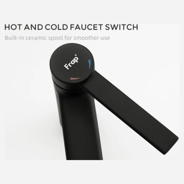 Смеситель для умывальника Frap F1067-6, чёрный — изображение 6