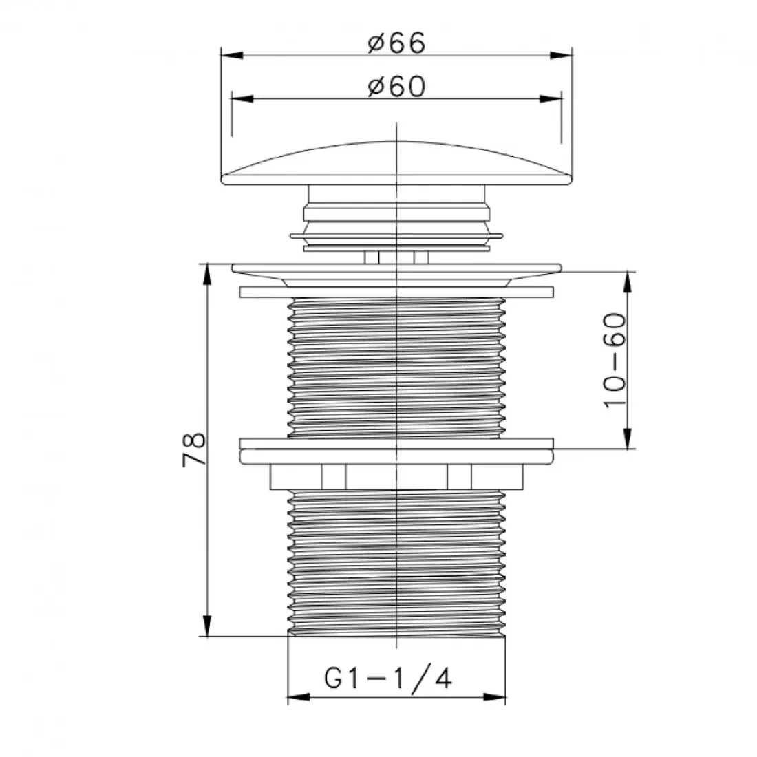 Донный клапан для умывальника Raglo R600.02.06, чёрный — изображение 2