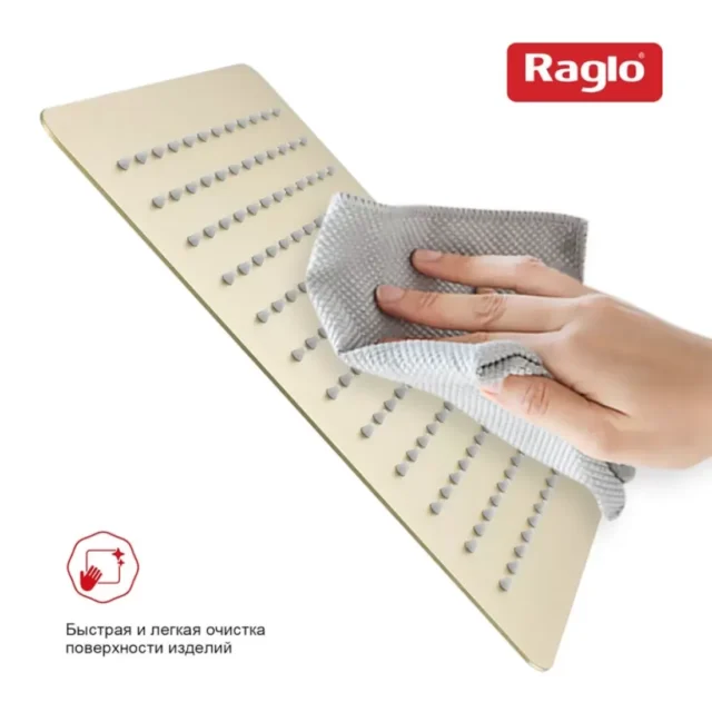 Верхняя лейка 30 x 30 см, тропический душ Raglo R451.55.03, золотой сатин — изображение 3