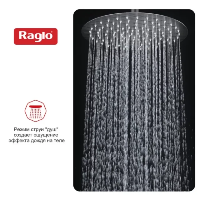 Верхняя лейка 30 см, тропический душ Raglo R451.56.09, графит — изображение 5