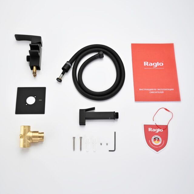 Смеситель скрытого монтажа для гигиенического душа Raglo R01.52.06, чёрный — изображение 5