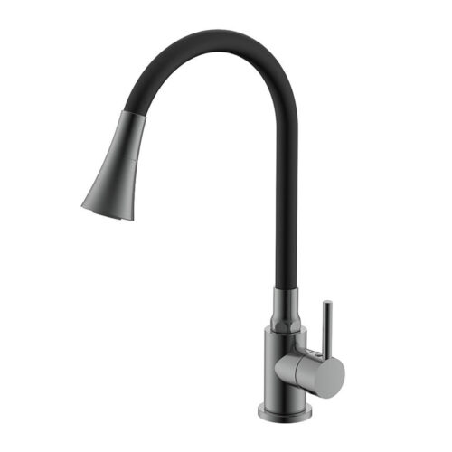 Смеситель для кухни с гибким изливом Splenka S201.4306.09, графит