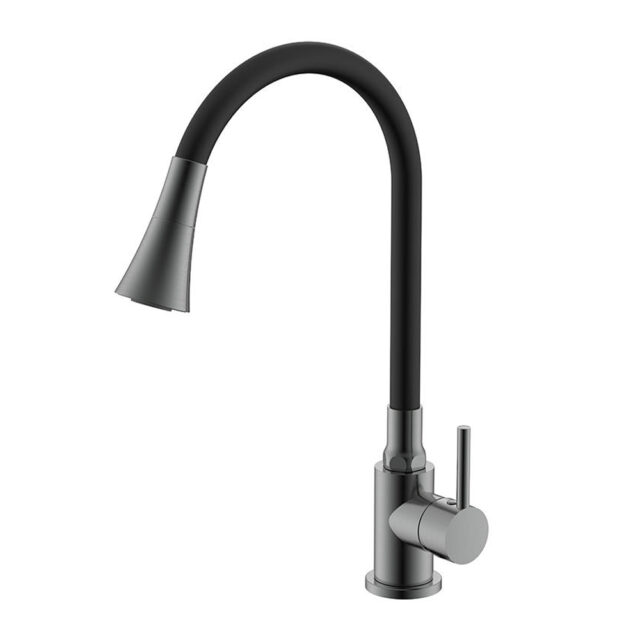 Смеситель для кухни с гибким изливом Splenka S201.4306.09, графит