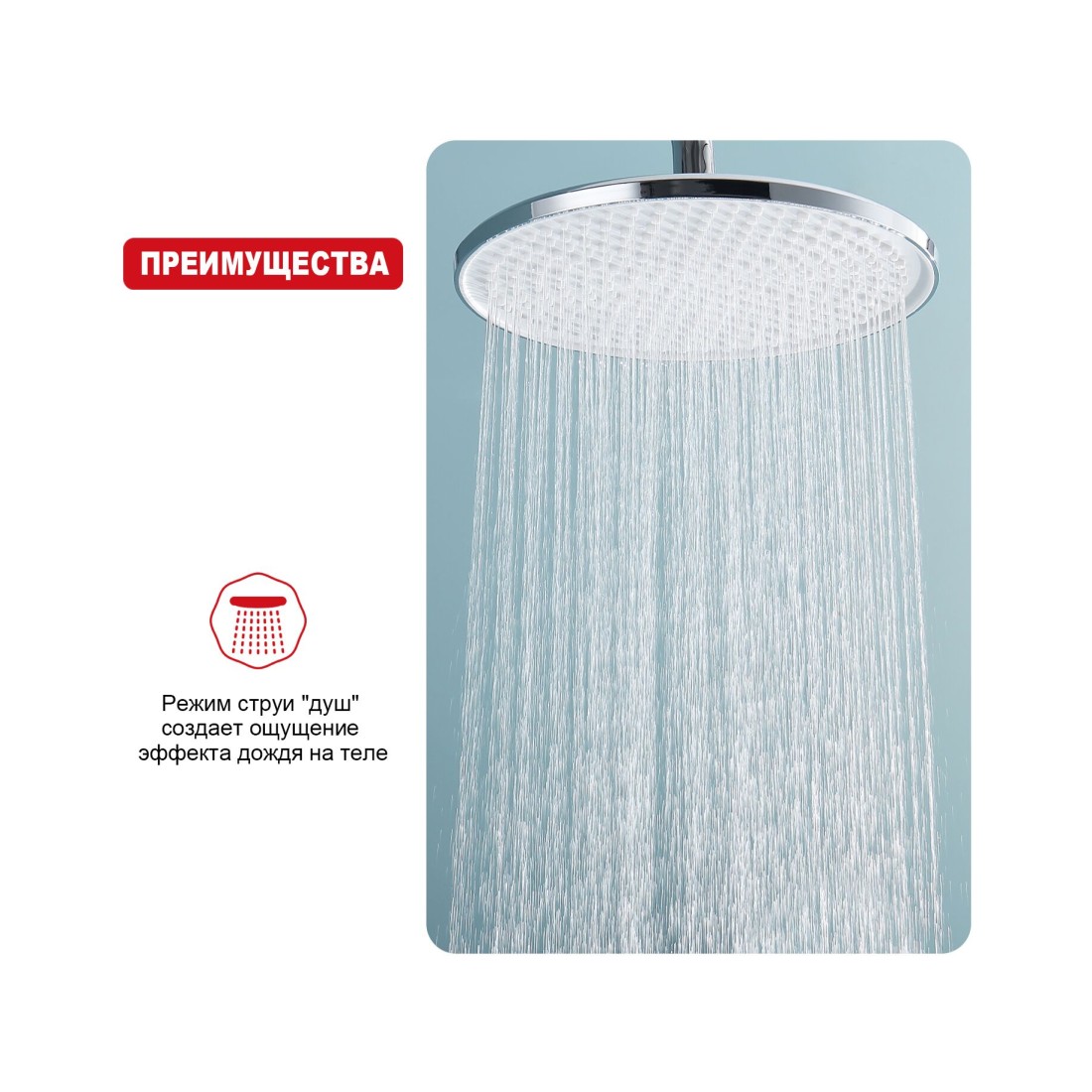 Верхняя лейка 25 см, тропический душ Raglo R451.50 — изображение 4