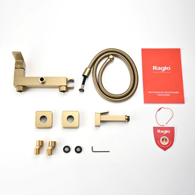 Смеситель для гигиенического душа Raglo R01.51.03, золотой сатин — изображение 2