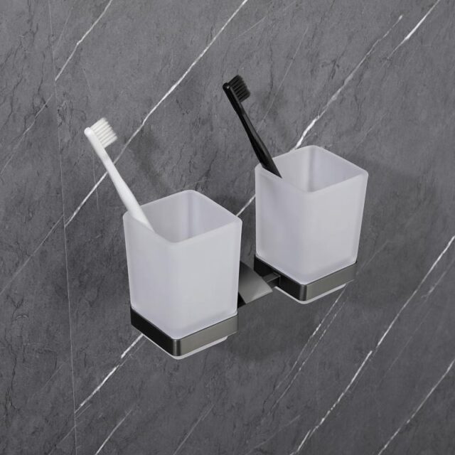 Стаканы с настенным держателем Gappo G0708-9, оружейная сталь — изображение 11