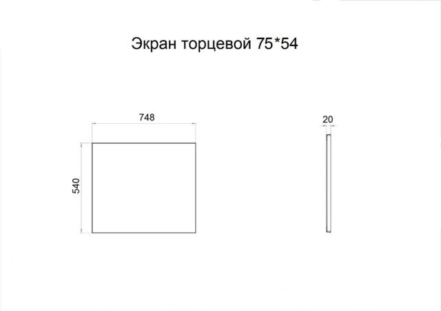 Торцевой экран для ванн Тритон 75x54, Щ0000050932 — изображение 2