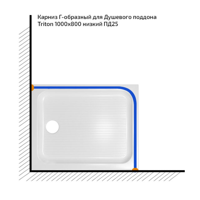 Карниз для ванны г-образный Тритон 100x80, Щ0000052855 — изображение 3