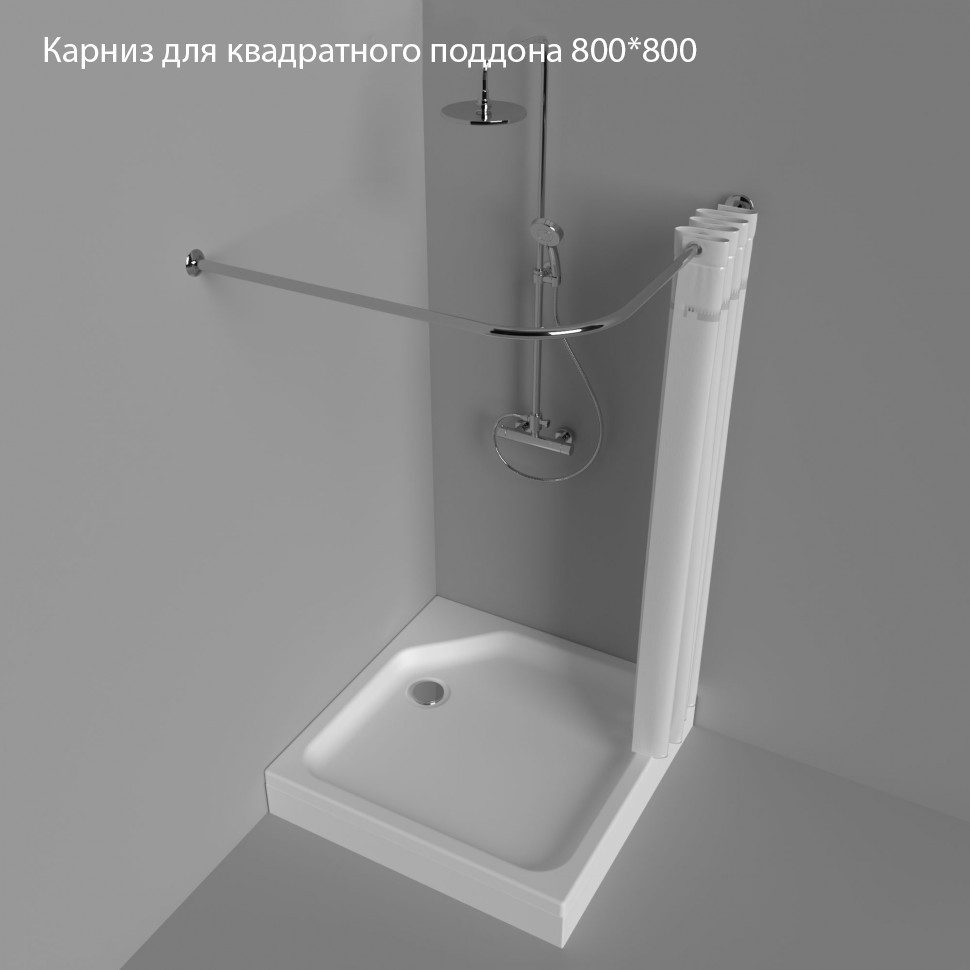 Карниз для ванны г-образный Тритон 80x80, Щ0000063198 — изображение 2
