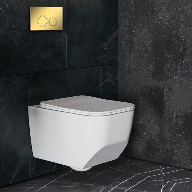 Комплект инсталляции Roxen StounFix Dual Fresh с унитазом Boro и кнопкой Santi (золото/глянец), 968023 — изображение 12