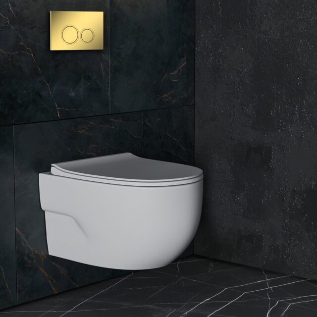 Комплект инсталляции Roxen StounFix Dual Fresh с унитазом Porto и кнопкой Santi (золото/глянец), 968015 — изображение 12