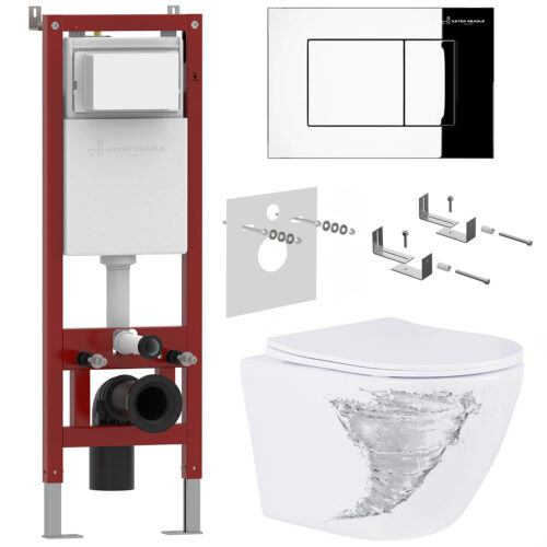 Комплект инсталляции Asten Readle Zentralmodul с унитазом Roxen Antares Tornado и кнопкой AR0601-CH (хром/глянец), AR0601-205CH