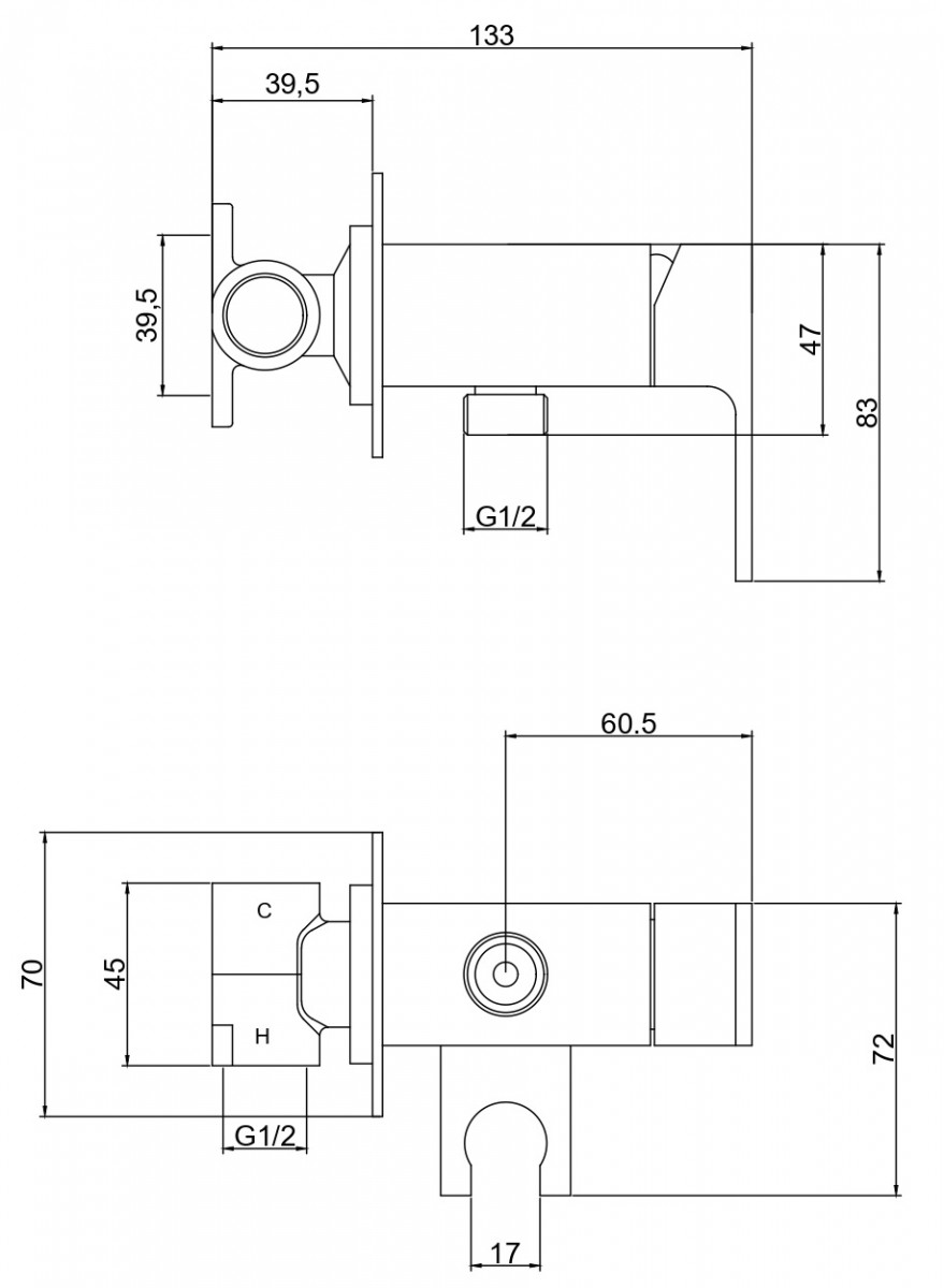 Смеситель скрытого монтажа для гигиенического душа Roxen Caspia 50096000-B — изображение 12