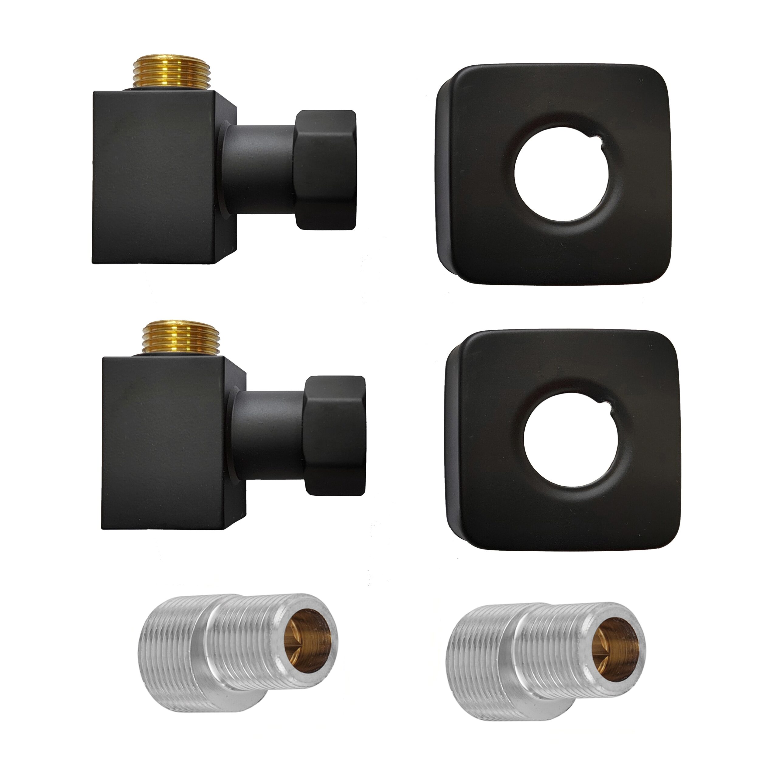 Полотенцесушитель Ростела Экспи Квадро V 30 черный нижн.подв.1/2" 500х600/5 — изображение 4