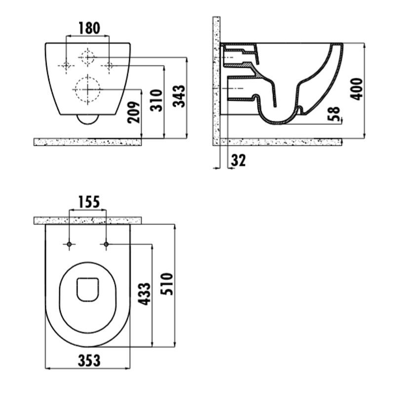 Унитаз подвесной Creavit Elegant, EG321-11AM00E-0000 — изображение 2