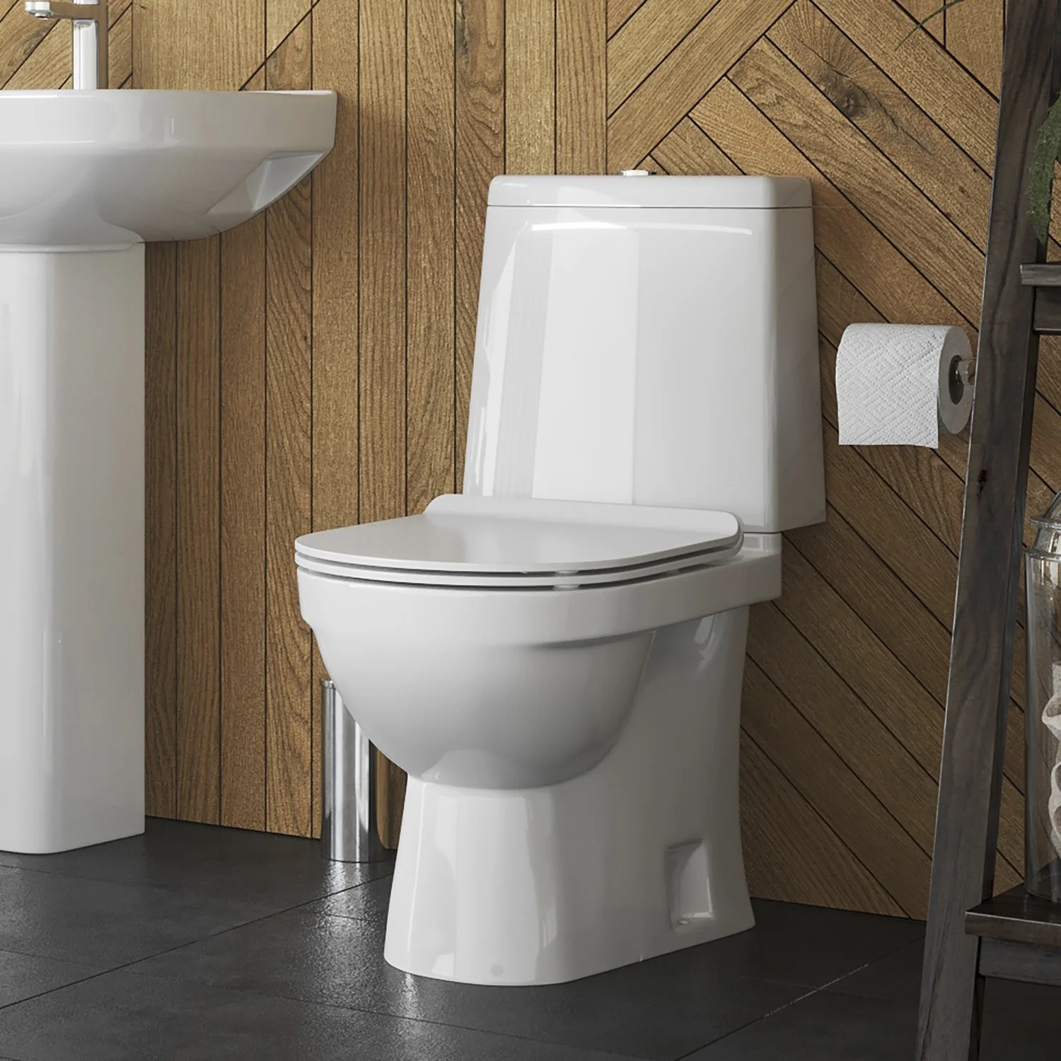Унитаз напольный Sanita Luxe Next Slim, WC.CC/Next/2-SlimDM/WHT.G/S1