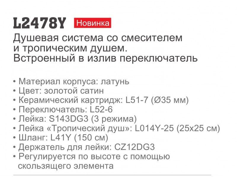 Душевая система Ledeme L2478Y — изображение 3