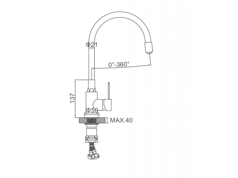 Смеситель для кухни с гибким изливом Wisent W740333U-2 — изображение 6