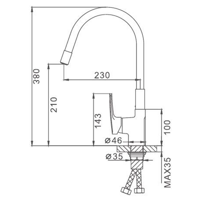 Смеситель для кухни с гибким изливом Frap F4453-04 — изображение 2